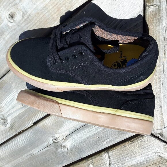 NEW Emerica Skate Shoes 6.5 Black Leather - Picture 5 of 6